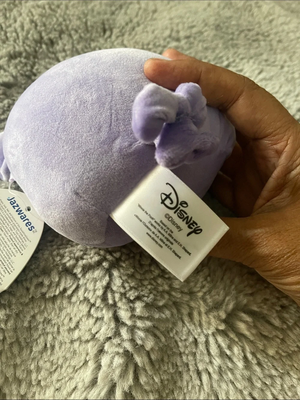 Disney Purple Eeyore Squishmallow Plush with Pie Detail NEW